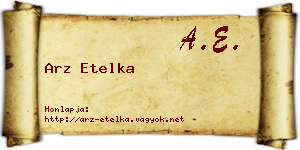 Arz Etelka névjegykártya